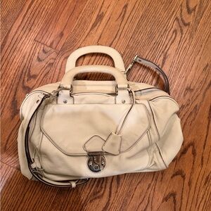 Dolce & Gabbana Cream Leather Crossbody Satchel
